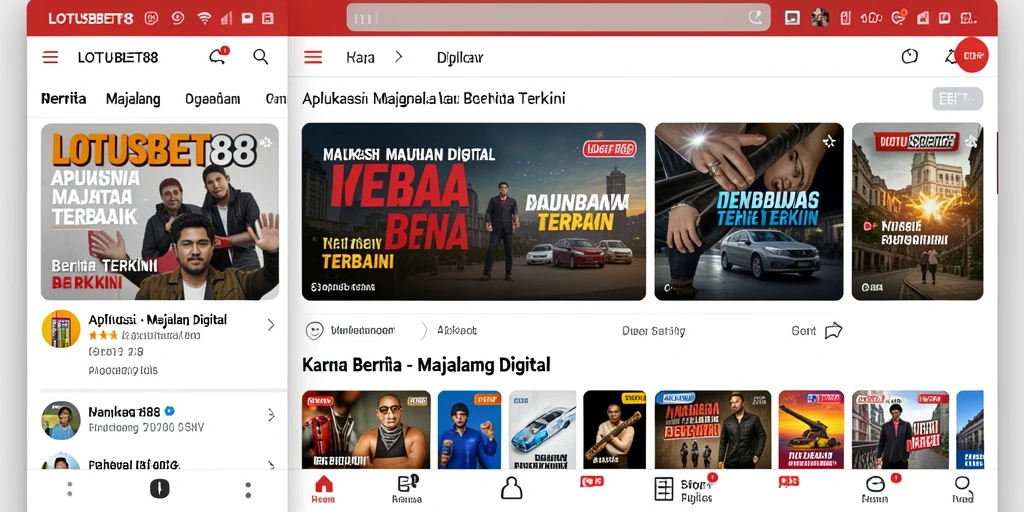 Antarmuka menarik LOTUSBET88 untuk berita digital.