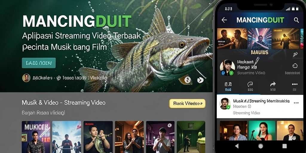 Tampilan antarmuka aplikas Streaming Video MANCINGDUIT yang menarik dan fungsional.