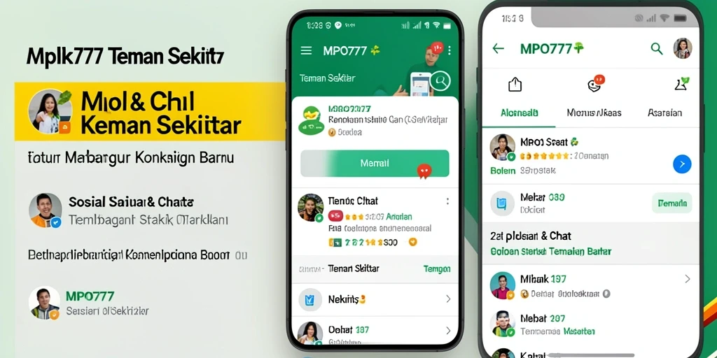 Antarmuka MPO777 yang menarik untuk sosial dan chat.